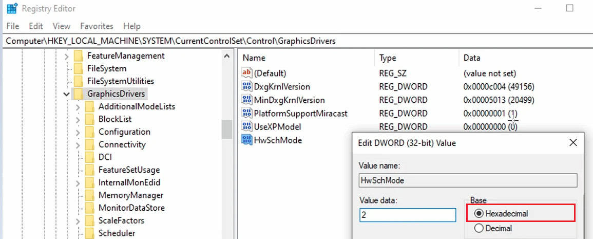 ensure the Base field is set to Hexadecimal. Hardware Accelerated GPU Scheduling: Is It Worth Turning On?