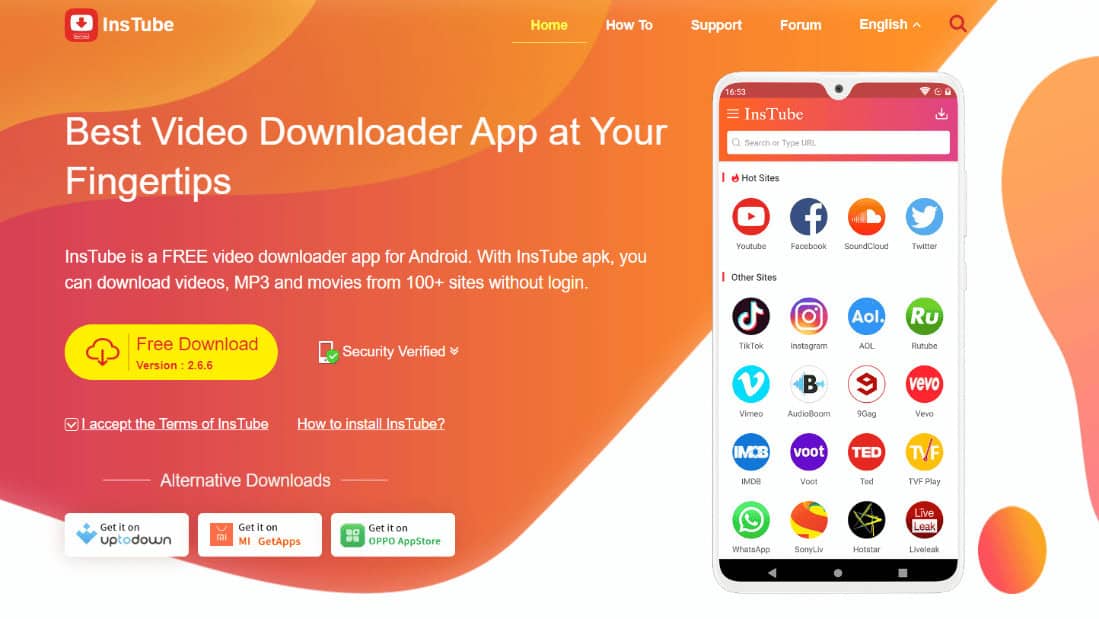 Instube webpage. 21 Best Apps to Download Videos from Any Site