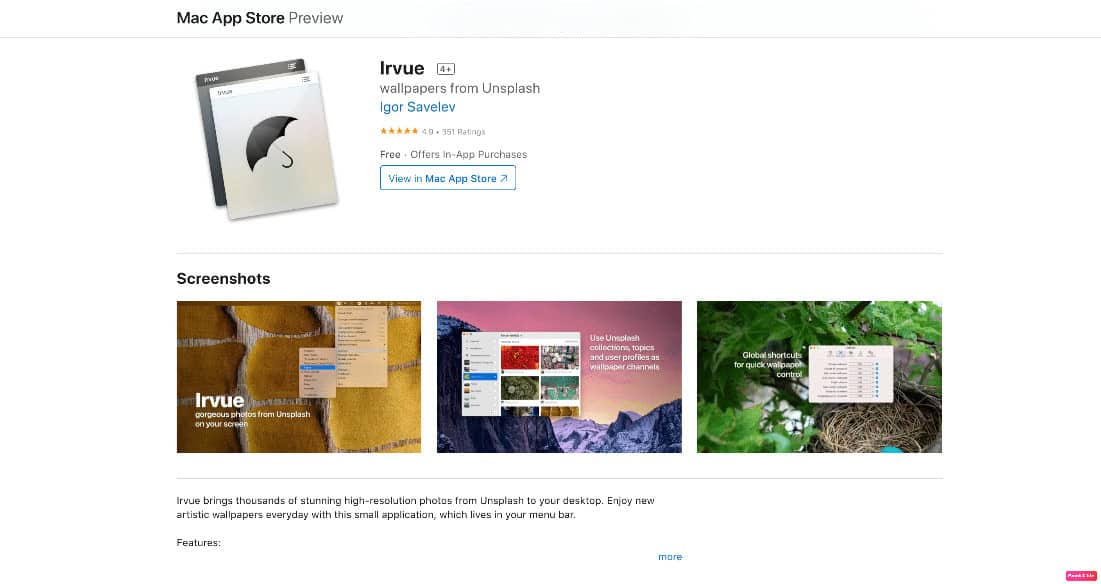 irvue mac app store preview