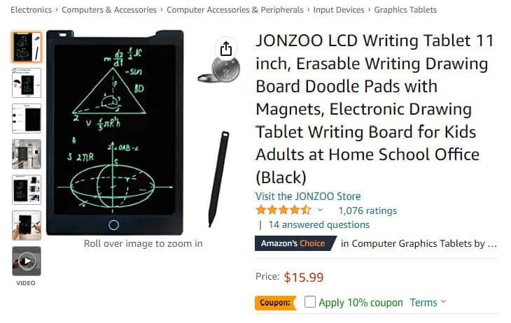 JONZOO LCD Writing Tablet