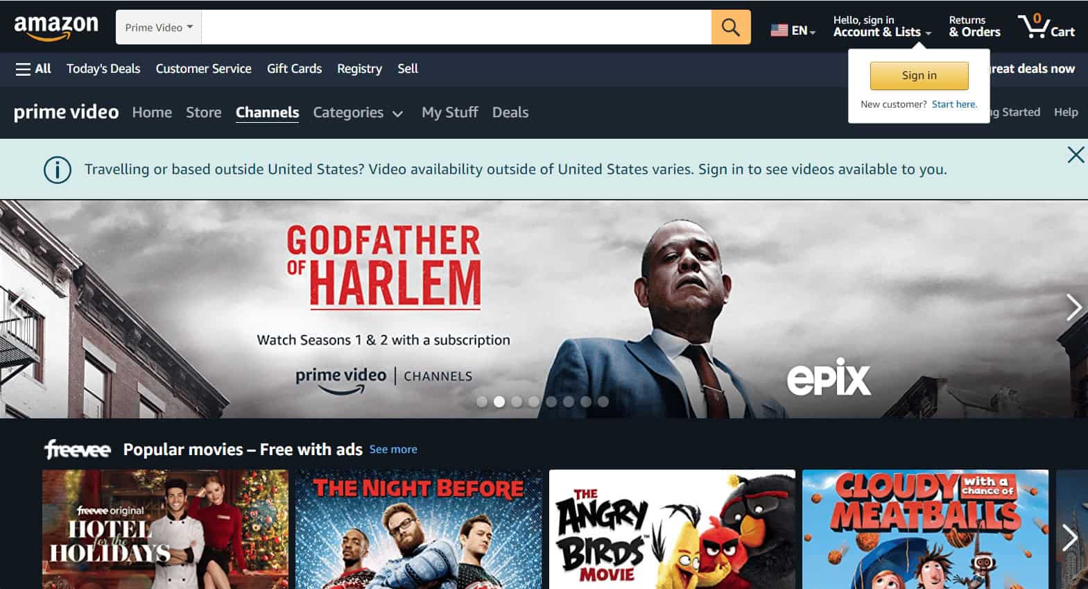 Launch Amazon website