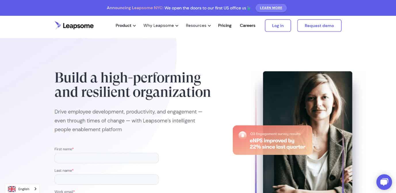 Leapsome Homepage