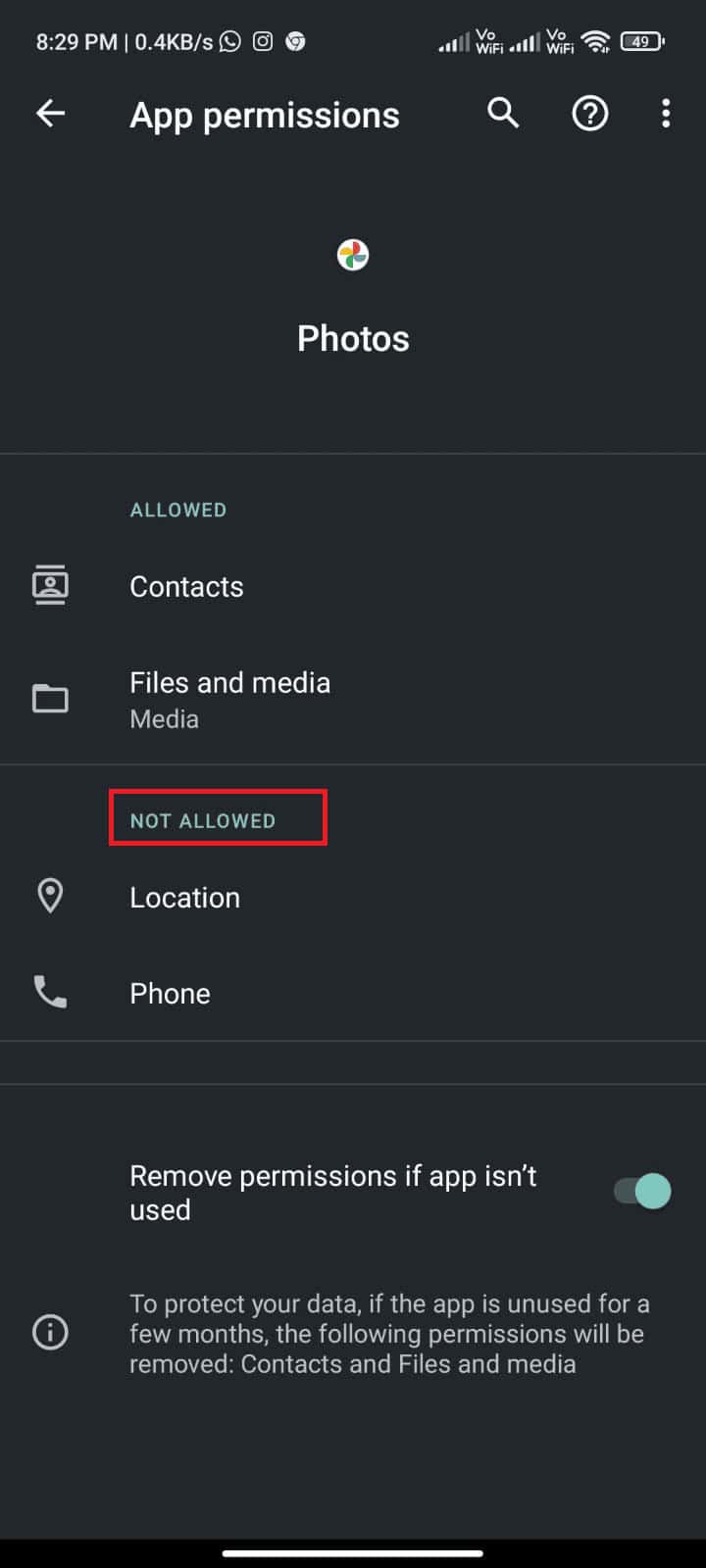 Make sure the app is allowed for all permissions it needs. 10 Ways to Fix Google Photos Not Showing All Photos