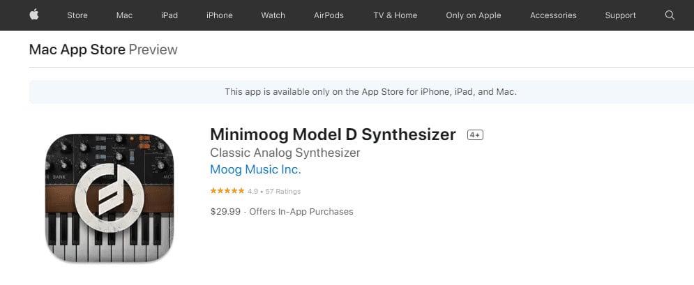 Minimoon Model D Synthesizer by Moog Music Inc | best music making apps for iPhone