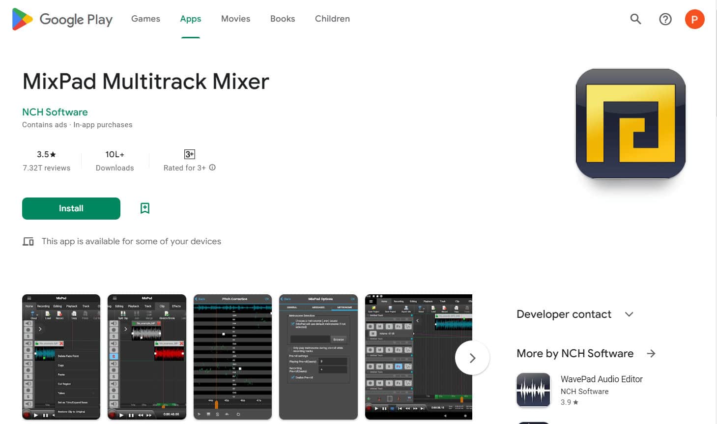 MixPad Multitrack Mixer playstore 