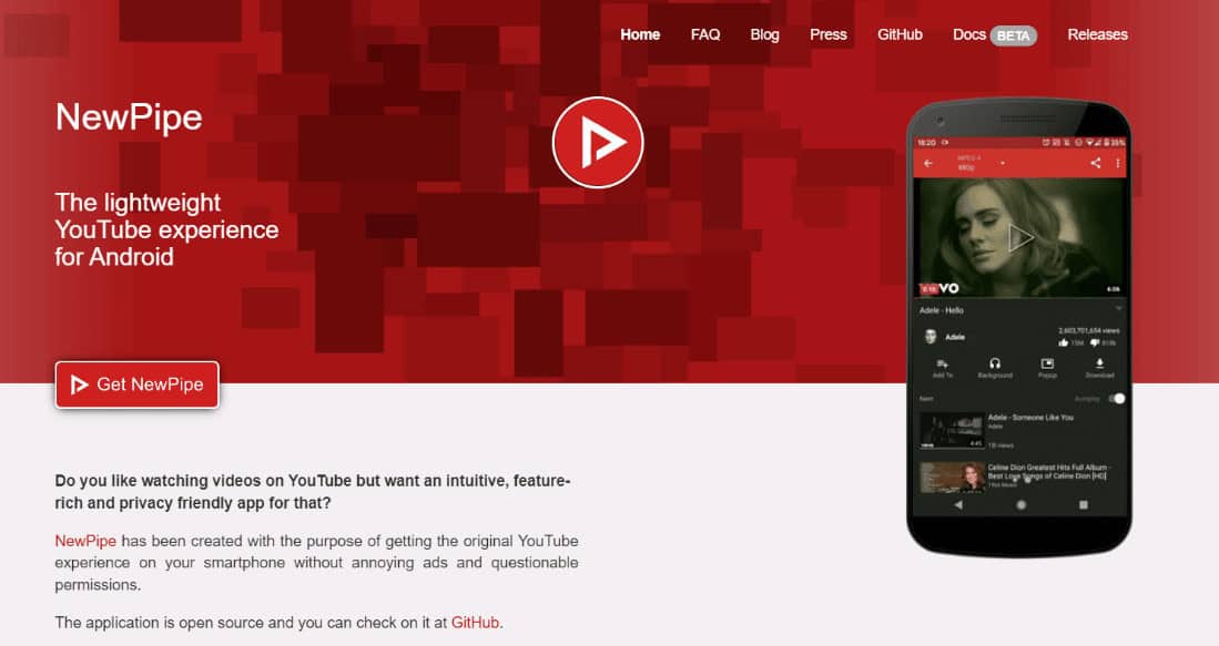 newpipe webpage. 21 Best Apps to Download Videos from Any Site