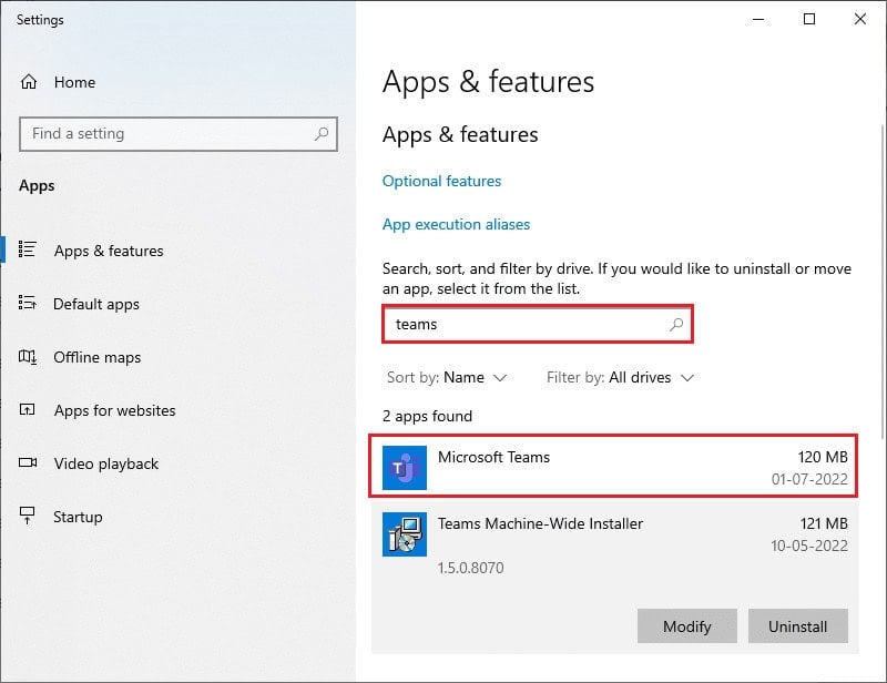 click on Microsoft Teams 