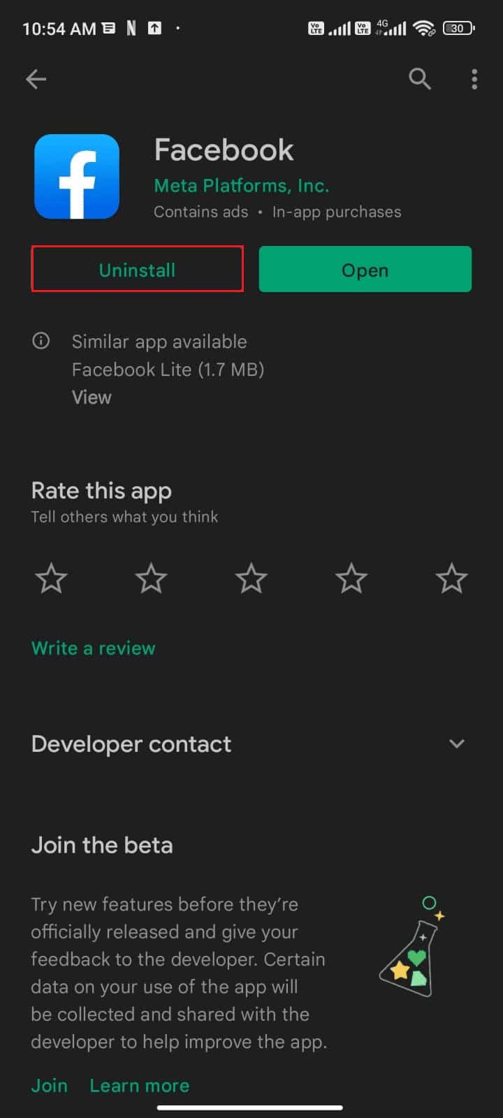 tap Uninstall. 10 Ways to Fix Error Performing Query Facebook