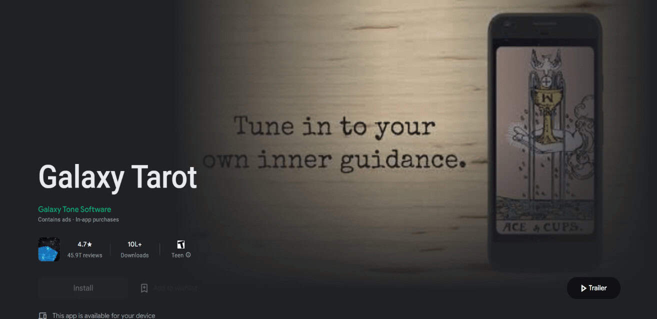 Official page of Galaxy Tarot app