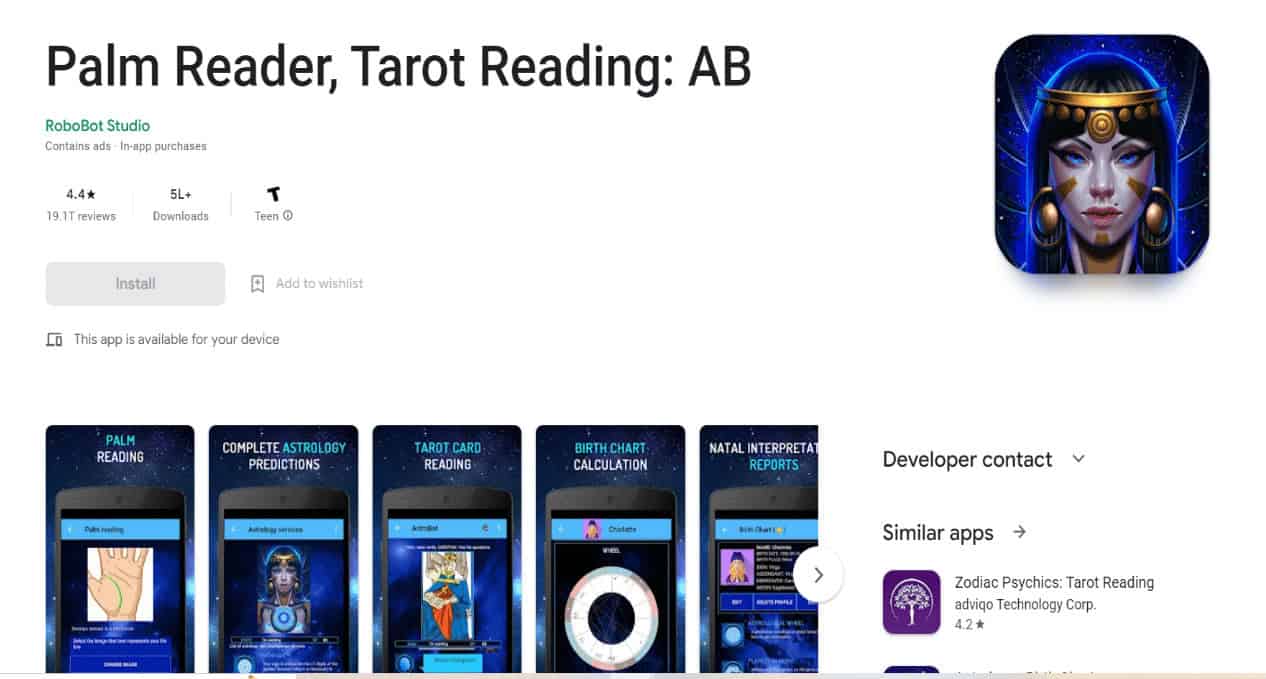 Palm Reader, Tarot Reading: AB app