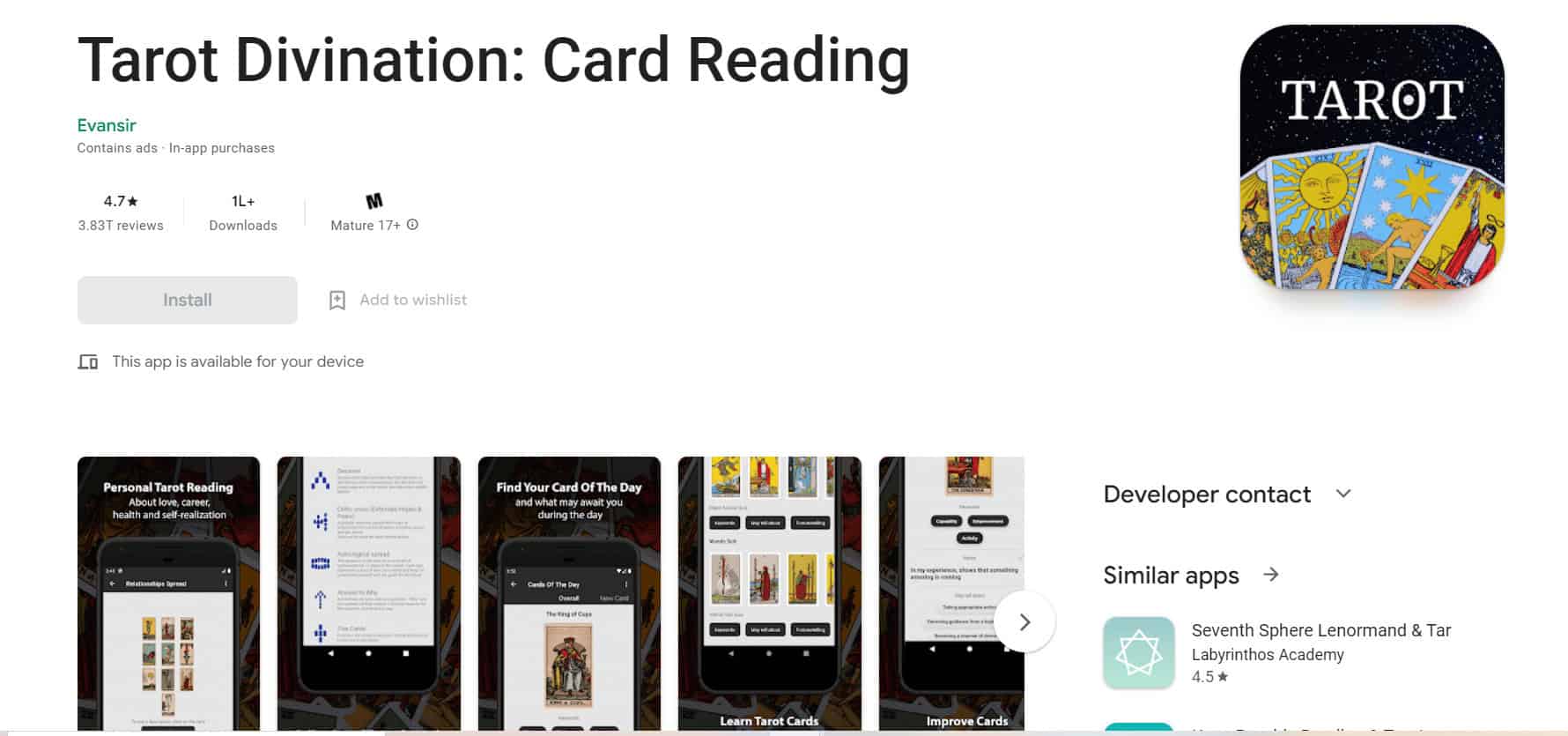 Tarot Divination: Card Reading. Top 18 Best Tarot Apps for Android and iPhone