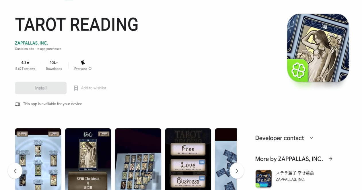 Tarot Reading by Zappallas. Top 18 Best Tarot Apps for Android and iPhone