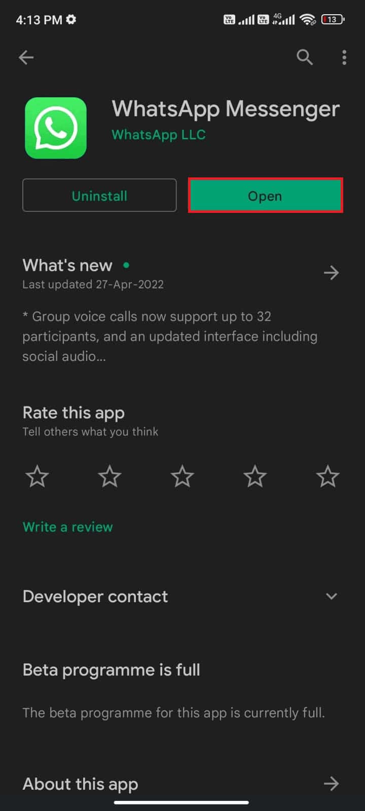 Open WhatsApp Messenger. Fix WhatsApp notifications not working on Android 11