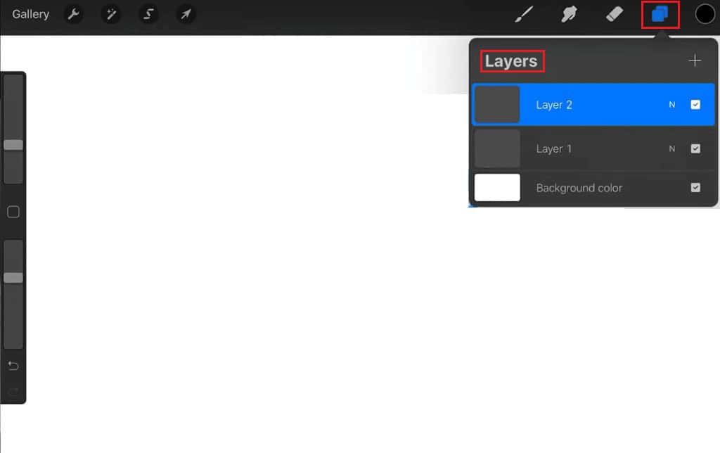 open Layers menu in Procreate app