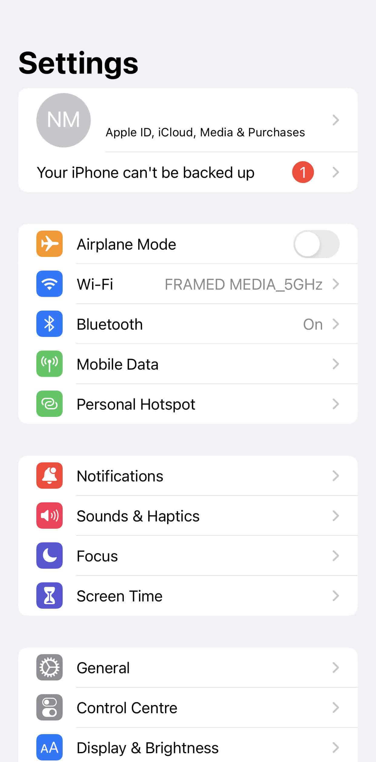 open settings