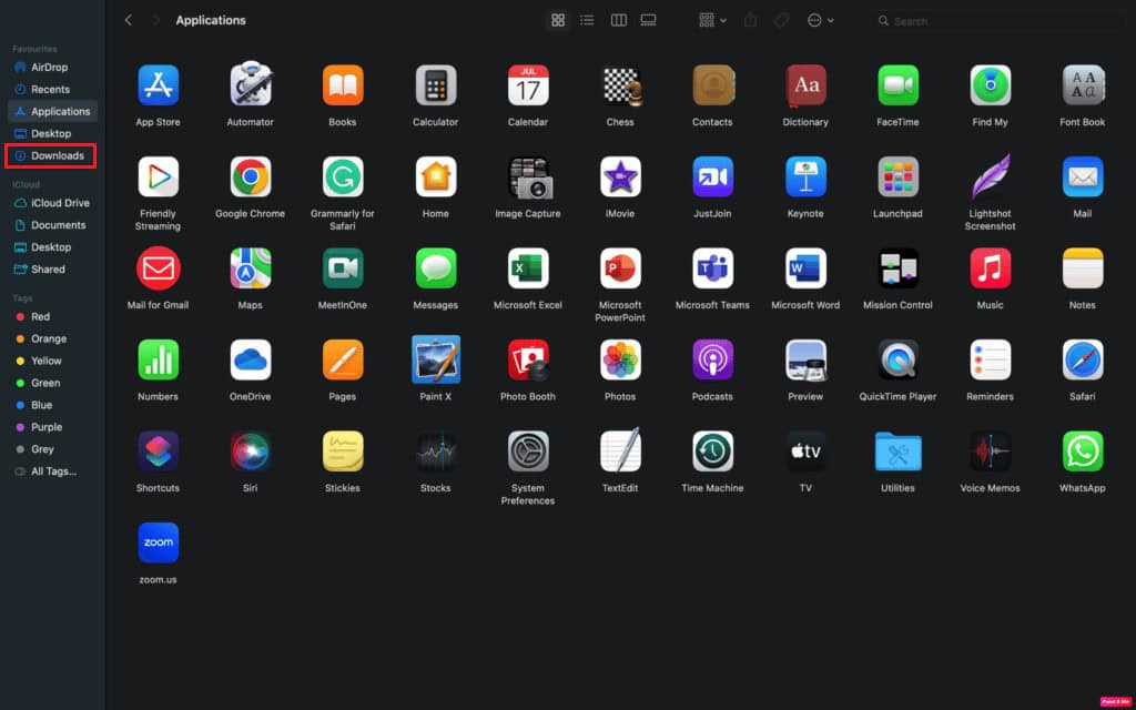 open the Downloads folder on your Mac | backup my Instagram chats