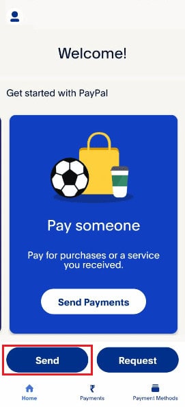 paypal app tap on send. how to receive money on PayPal from a friend