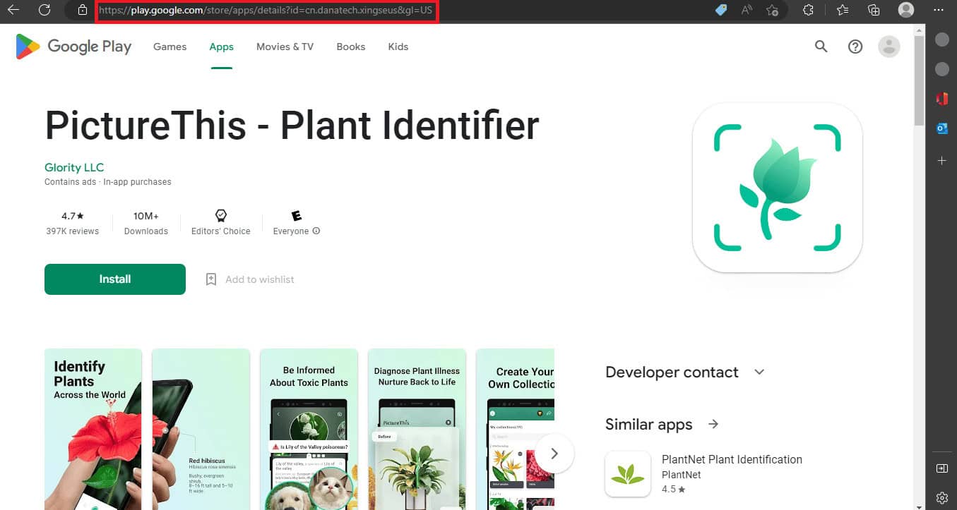 PictureThis - Plant Identifier homepage