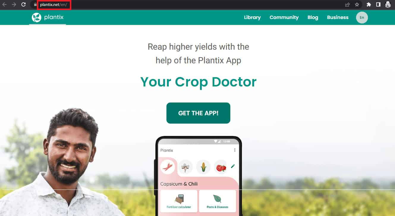 Plantix homepage