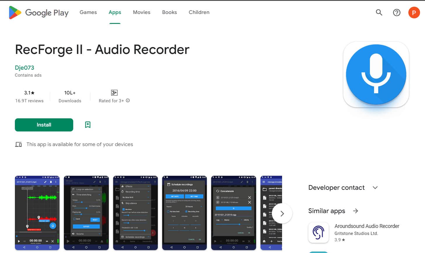RecForge II audio recorder playstore 