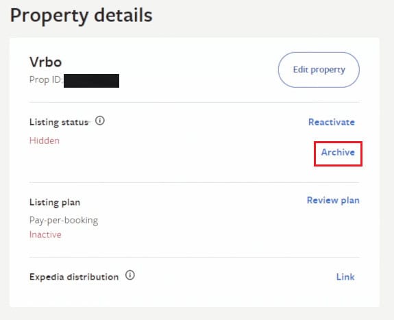 refresh the webpage and click on the Archive option | VRBO customer service