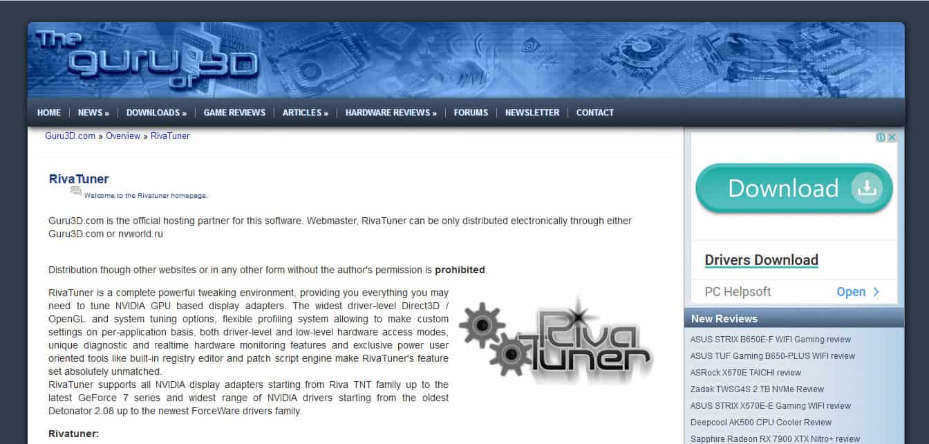 RivaTuner. 21 Best RAM, GPU and CPU Overclocking Software