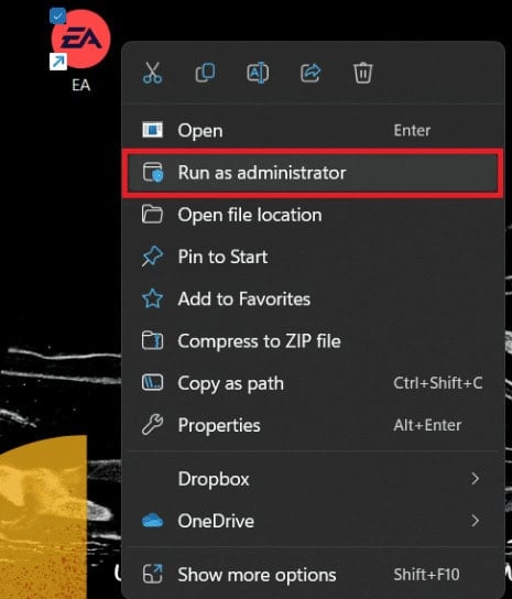 Run as administrator for Apex Legends launcher EA.