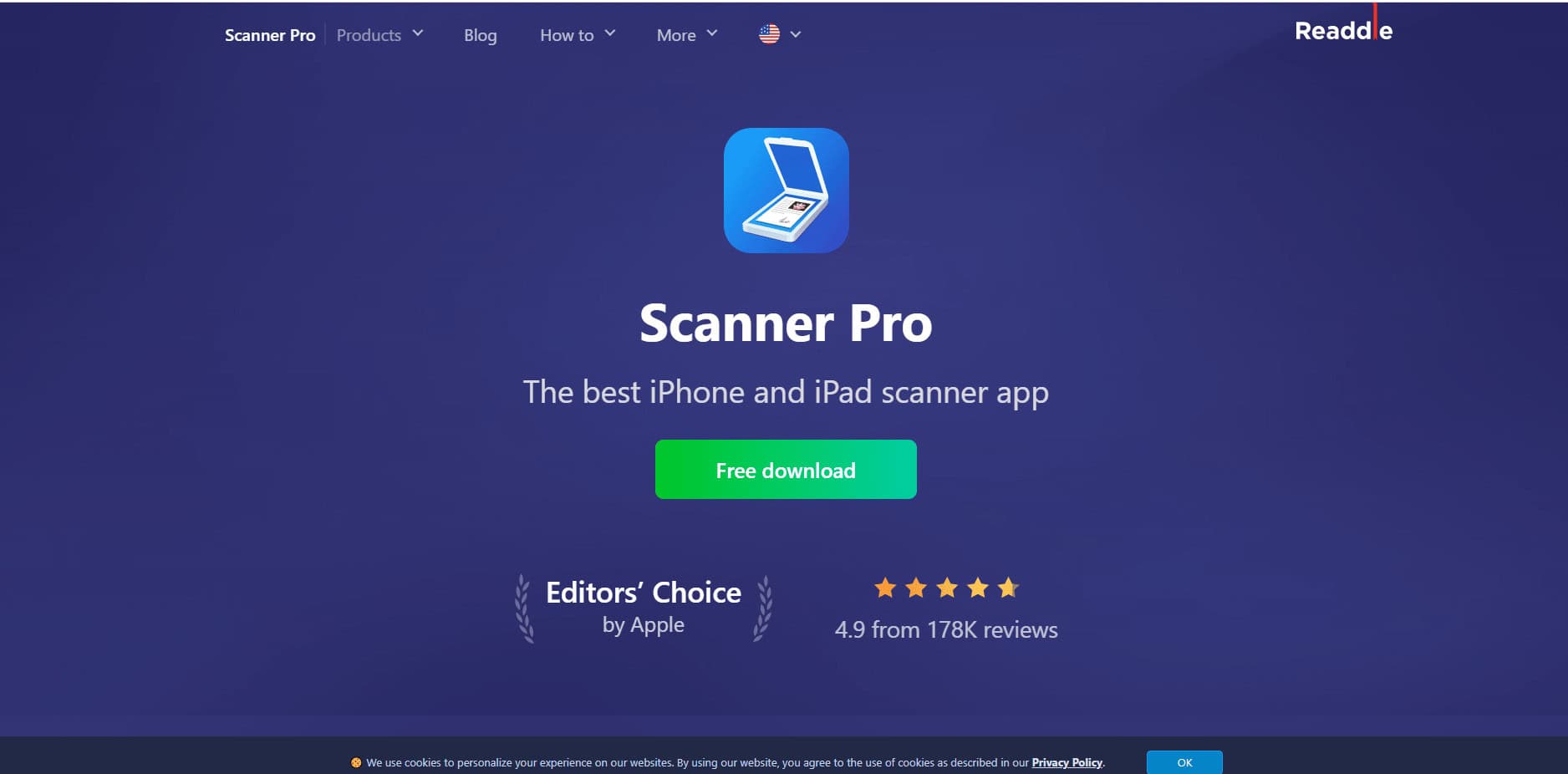 Scanner Pro webpage