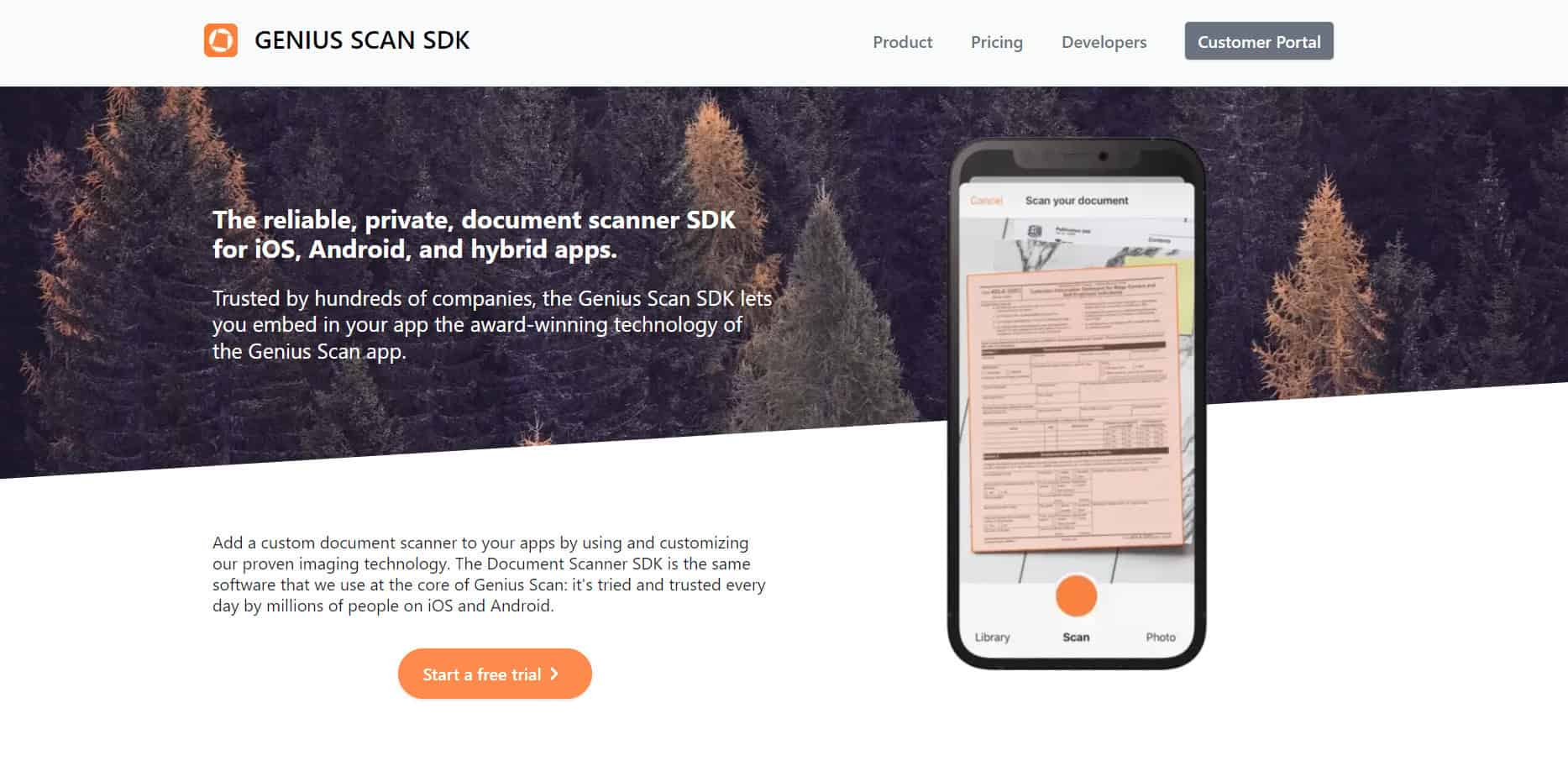 GeniusScan webpage