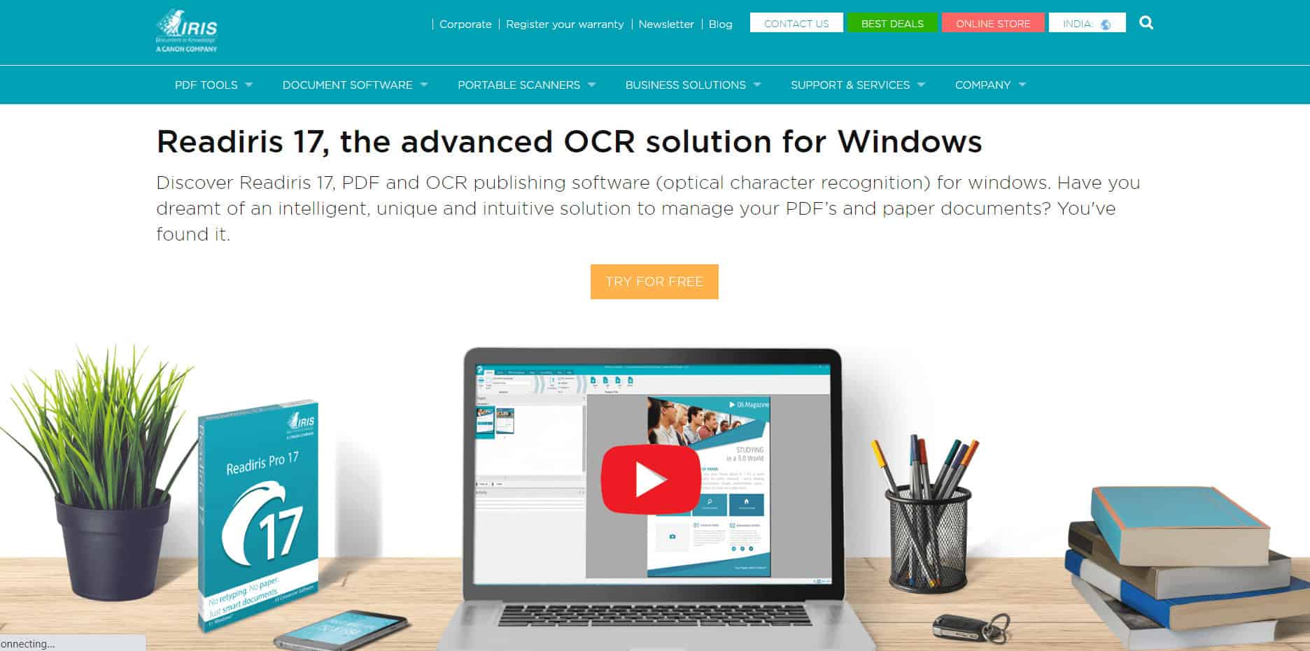Readiris webpage. 19 Best Scanner Software for Windows 10
