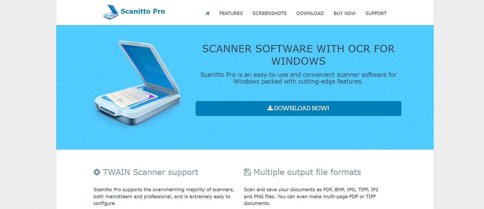 Scanitto Pro webpage. 19 Best Scanner Software for Windows 10