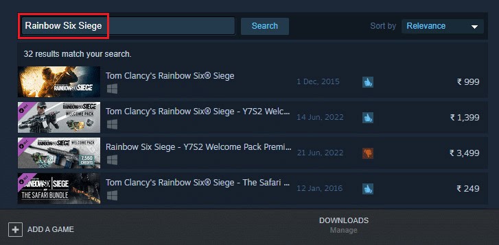 Search Rainbow Six Siege