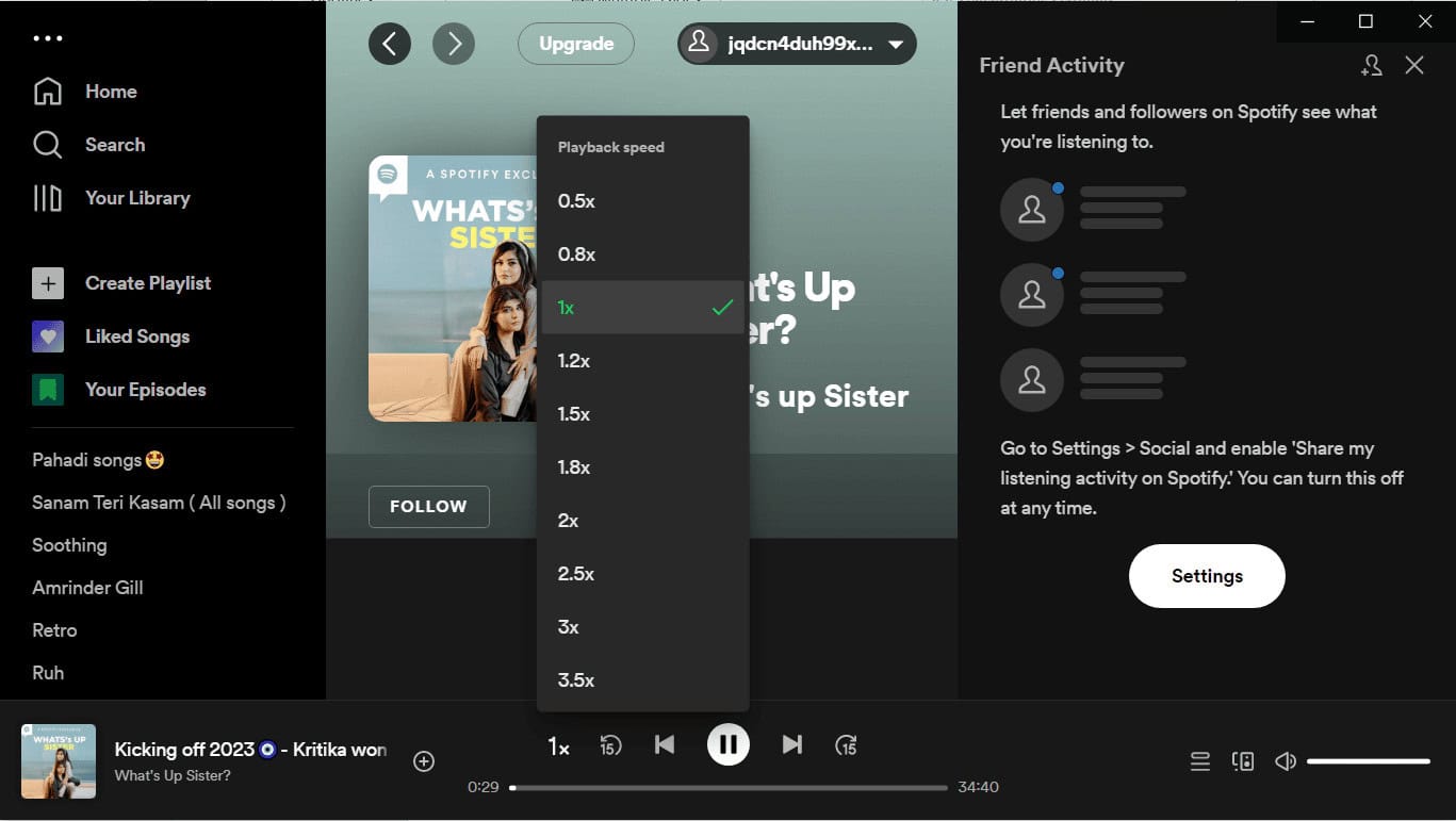 Select any speed option on spotify | Spotify slow down songs