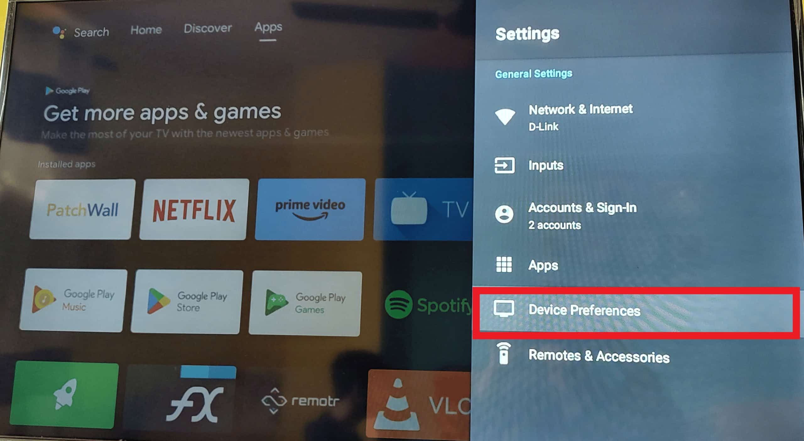 Select Device Preferences