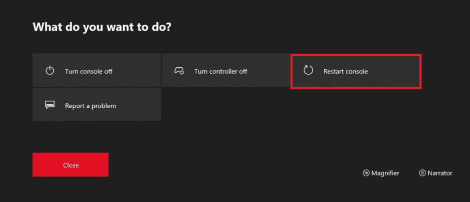 Select Restart console