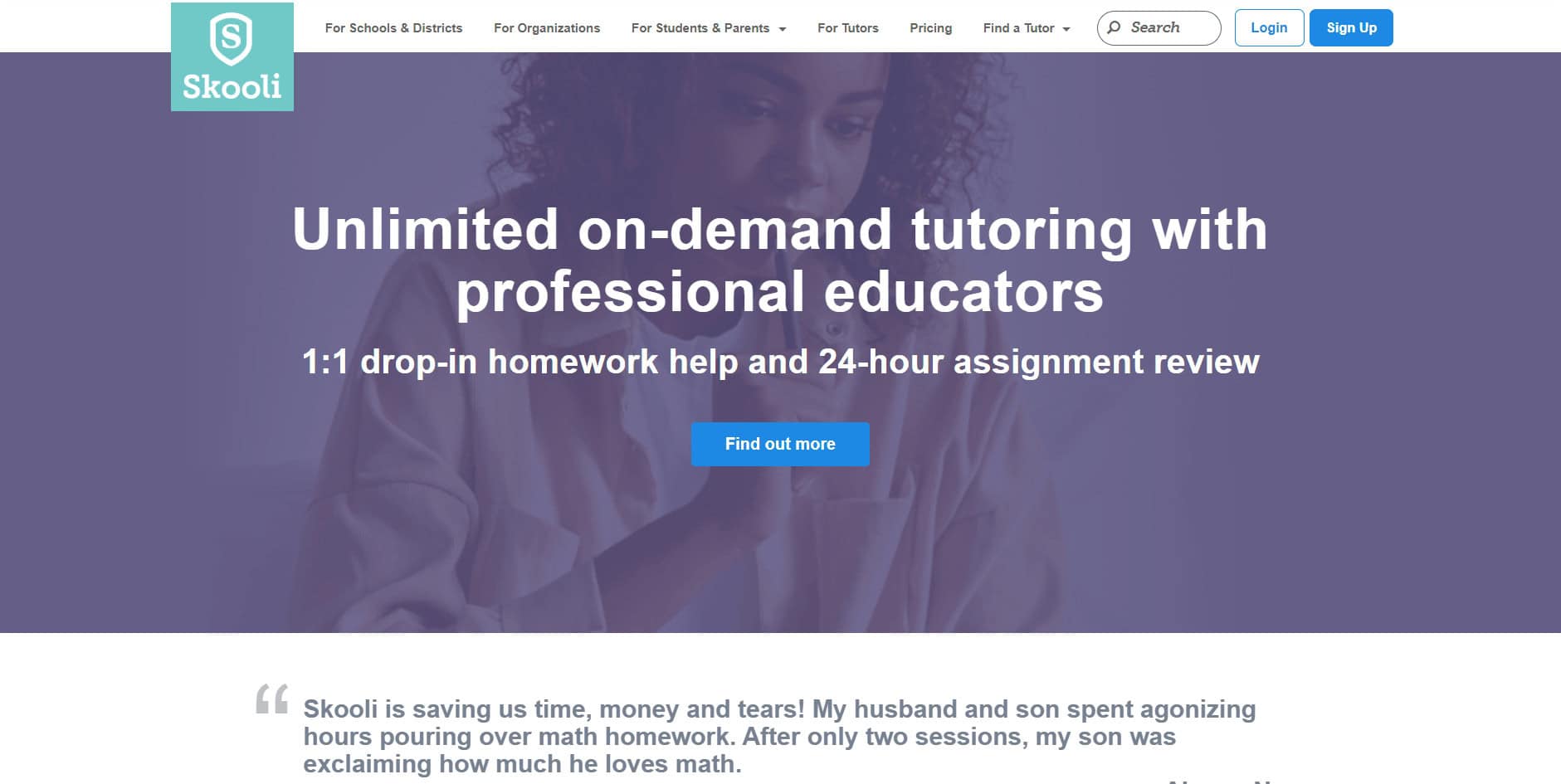 Skooli web page. Best Websites like Chegg