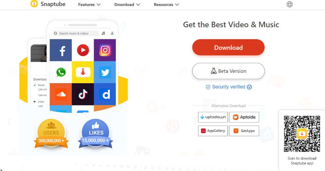 snaptube webpage 