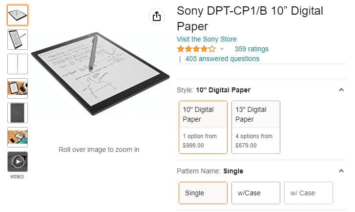 Sony DPT- CP1/B 10โ Digital Tablet