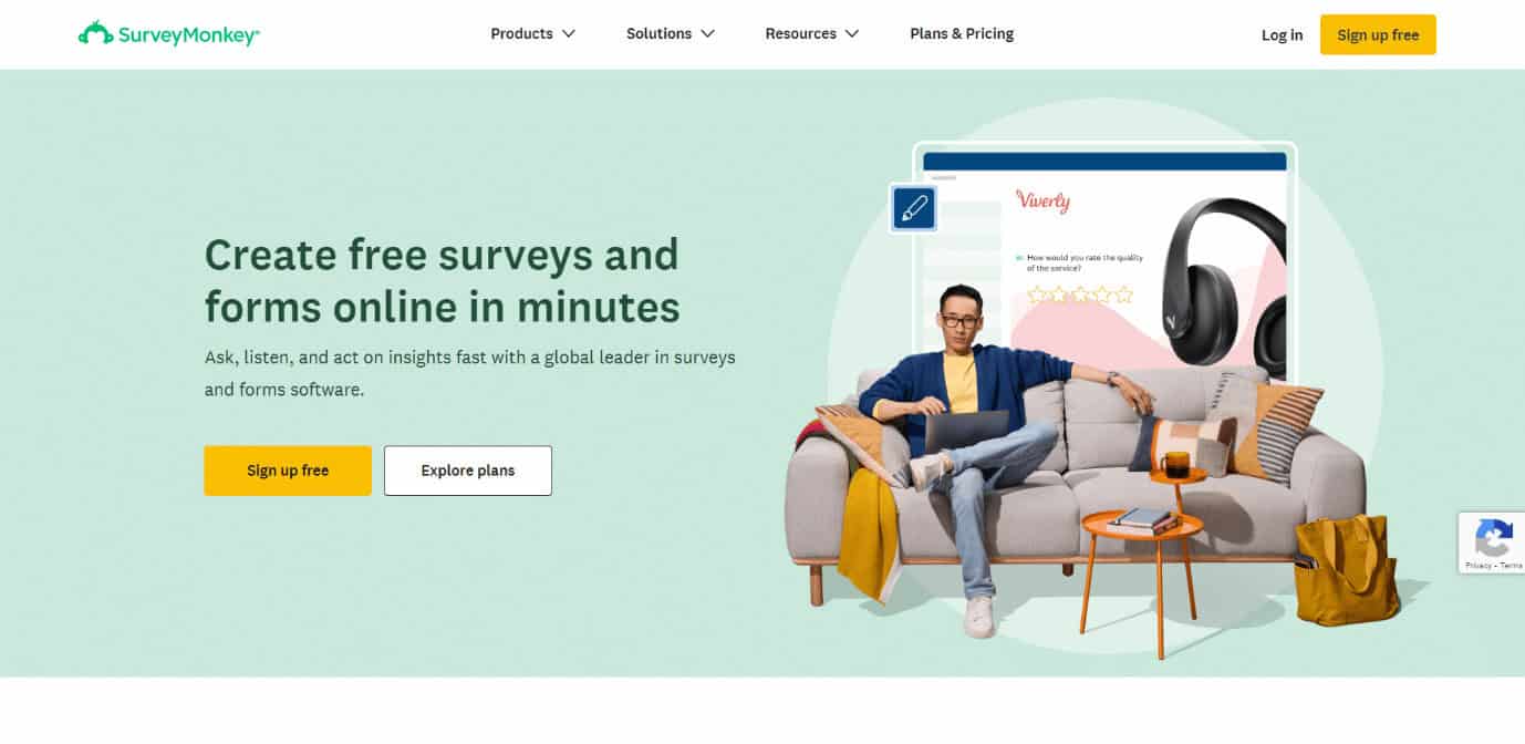 Survey Monkey homepage