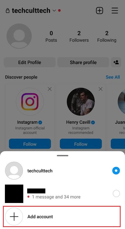 tap on Add account
