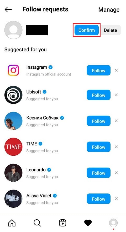 tap on Confirm