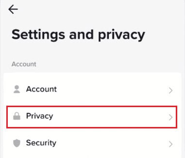 tap on Privacy
