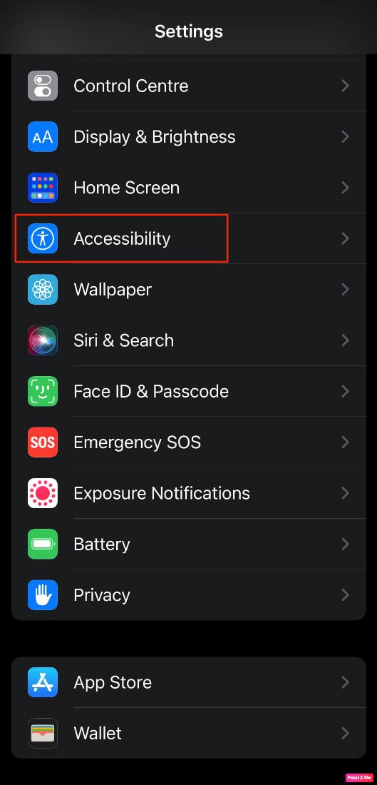 tap on accessibility on iphone