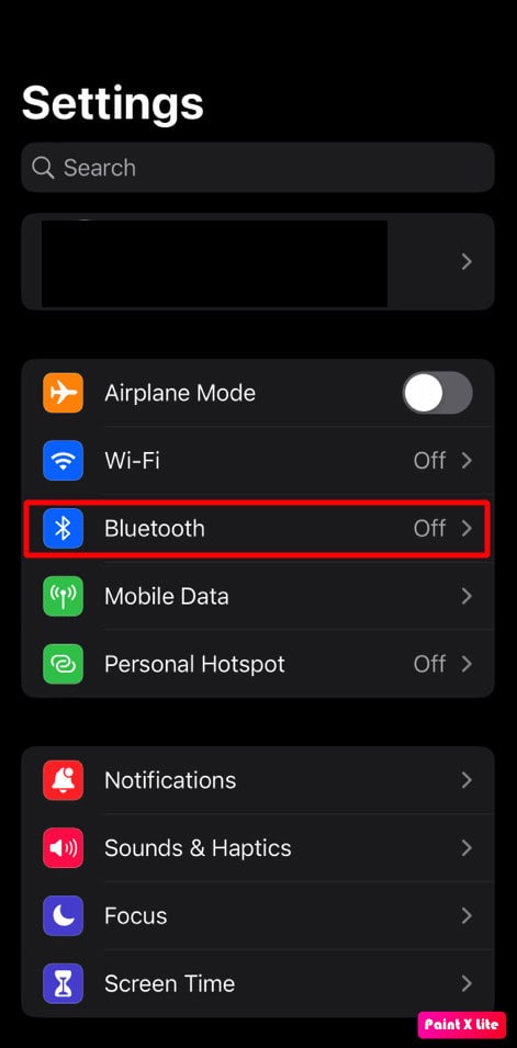 tap on bluetooth option