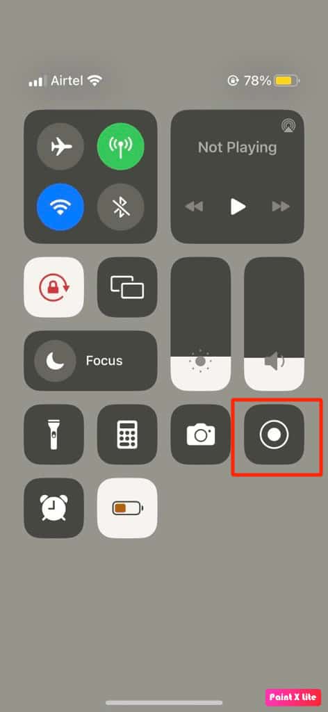 tap on screen recording option