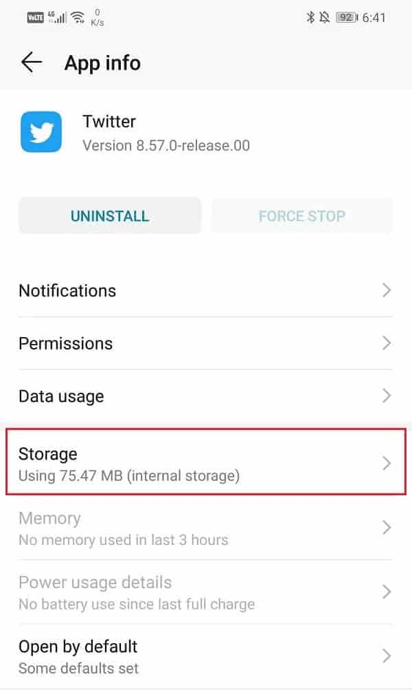 Tap on Storage