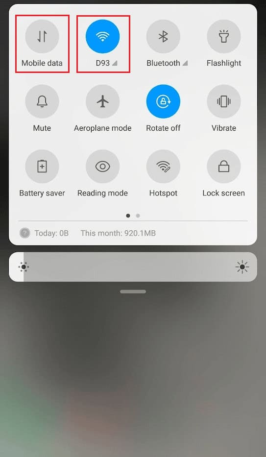 tap on the Mobile data or Wi-Fi tab from the panel and reconnect to the internet