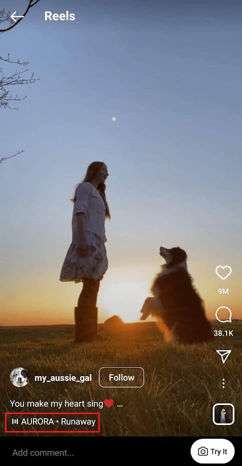 tap on the Song title from the bottom | How to Save Music on Instagram