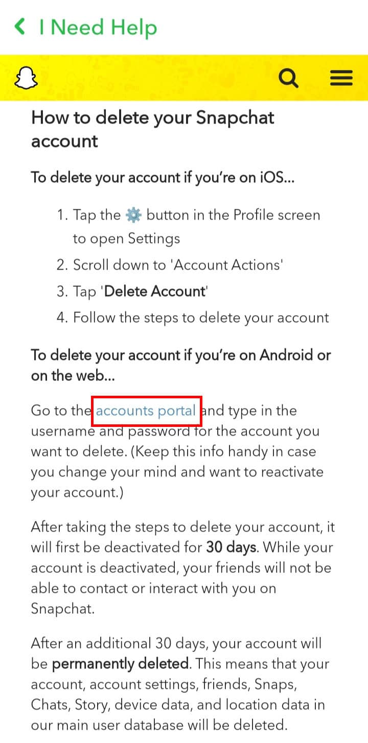 Tap on the accounts portal.