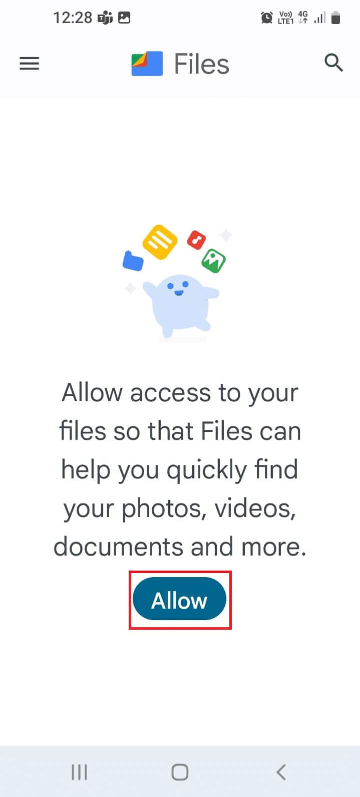 Tap on the Allow button